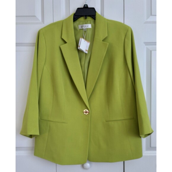 KASPER WOMEN'S BLAZER KIWI GREEEN PLUS SIZE 14W/16W/18W/22W CAREER WORK BUSINESS - Picture 2 of 8